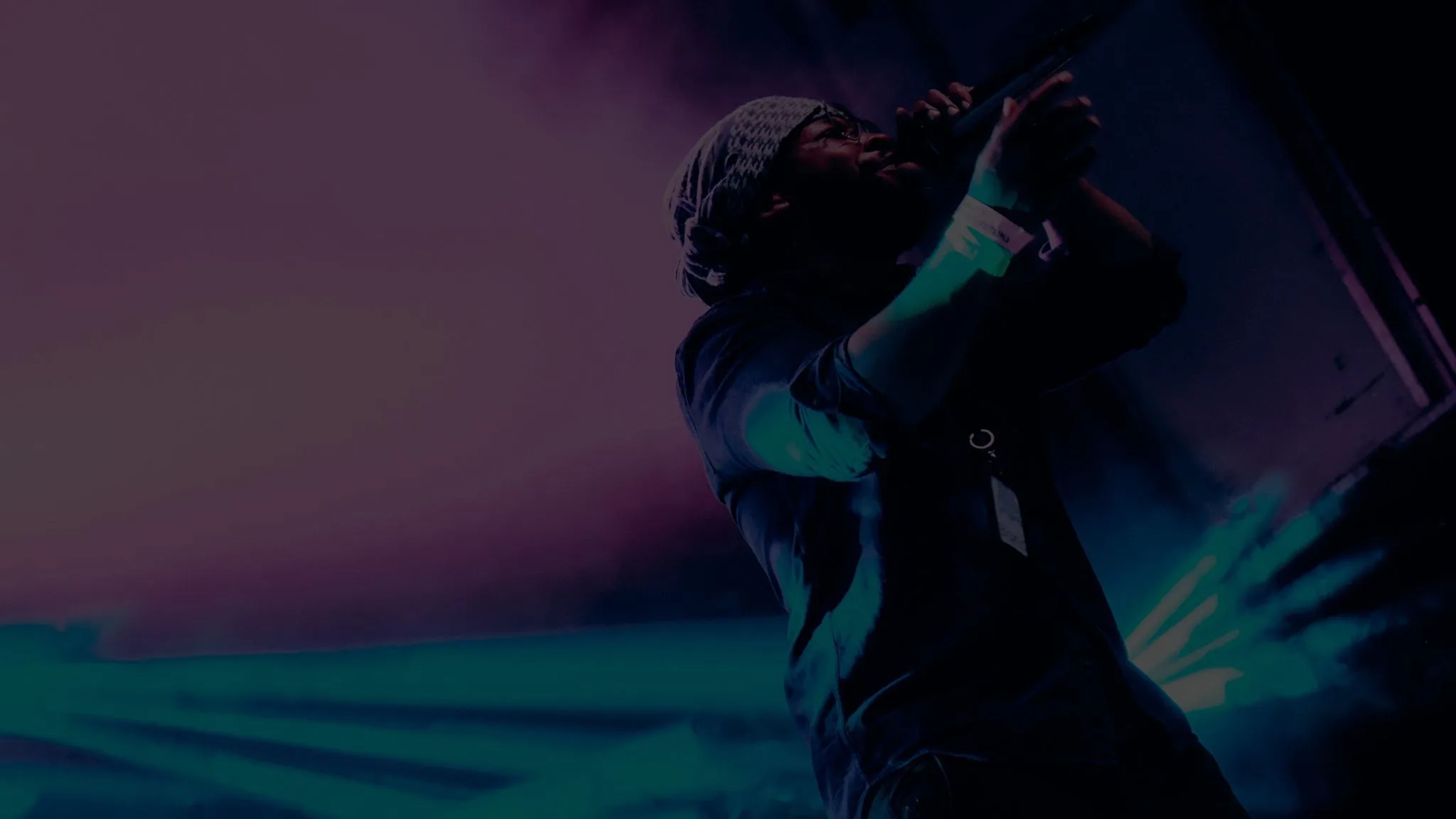 Live music performer on stage under concert lighting