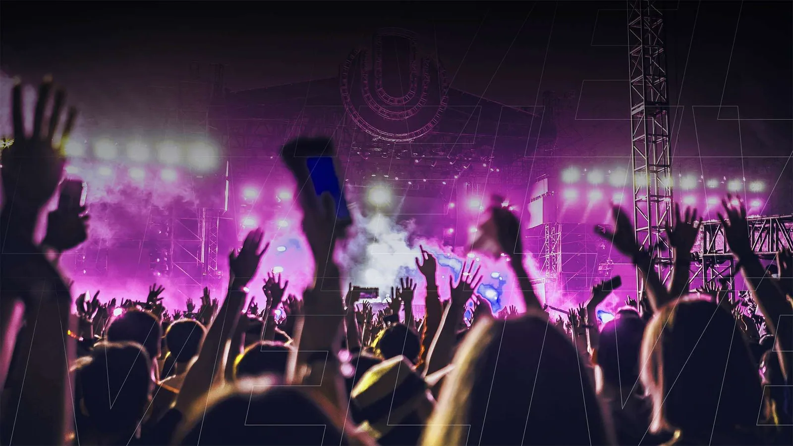 Live entertainment venue with stage lighting